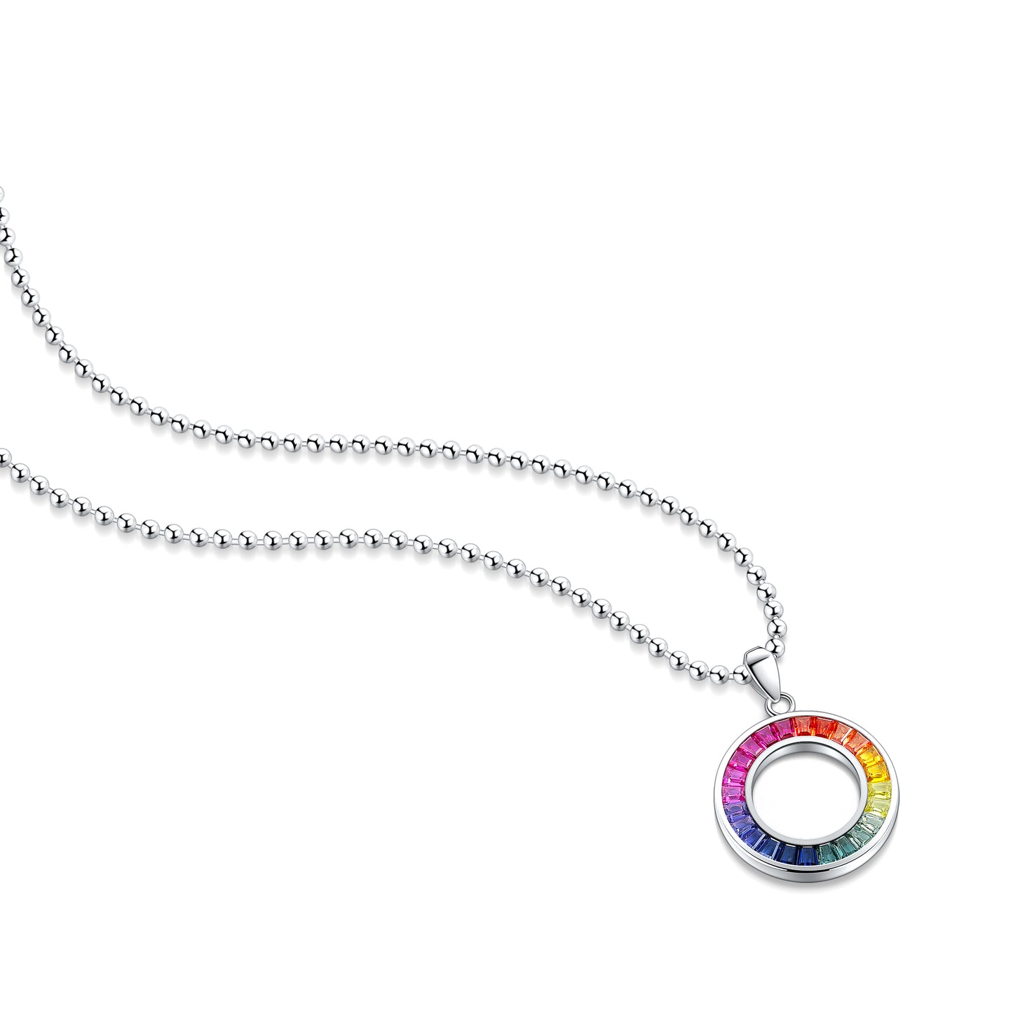 ANSTER Jewelry Princess Lab Grown Rainbow Slinky S925 Necklace plated