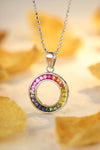 ANSTER Jewelry Princess Lab Grown Rainbow Slinky Platinum PT950 Necklace