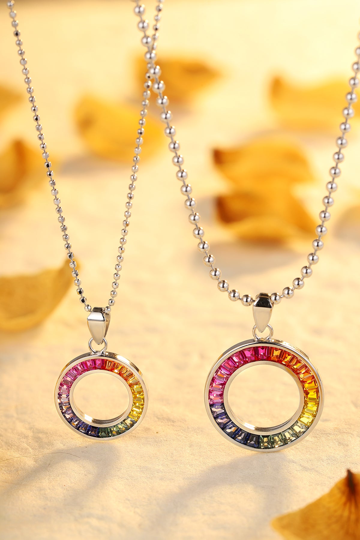ANSTER Jewelry Princess Lab Grown Rainbow Slinky S925 Necklace plated