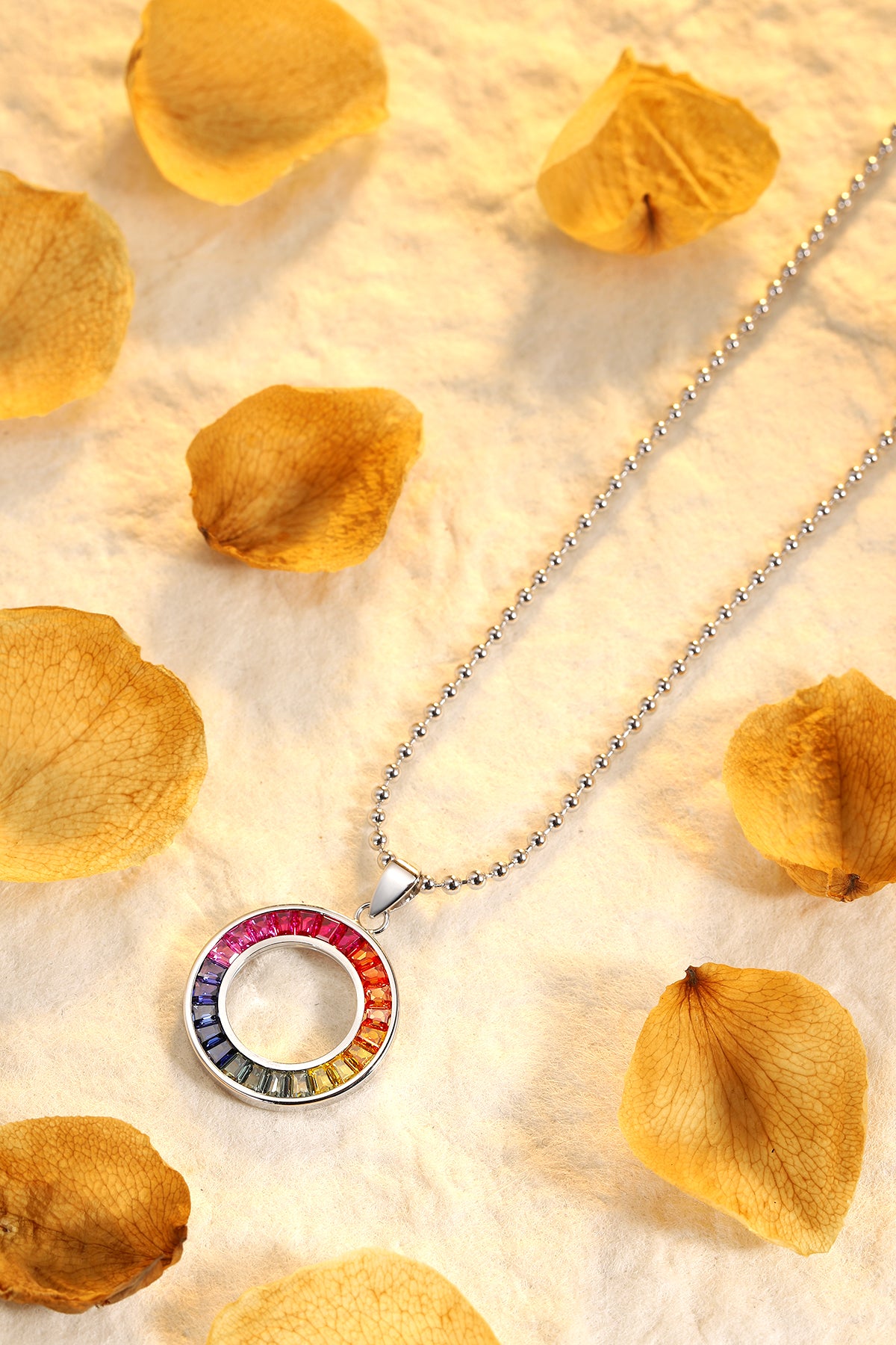 ANSTER Jewelry Princess Lab Grown Rainbow Slinky S925 Necklace plated
