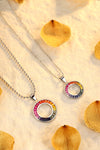 ANSTER Jewelry Princess Lab Grown Rainbow Slinky Platinum PT950 Necklace