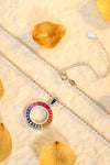 ANSTER Jewelry Princess Lab Grown Rainbow Slinky Platinum PT950 Necklace