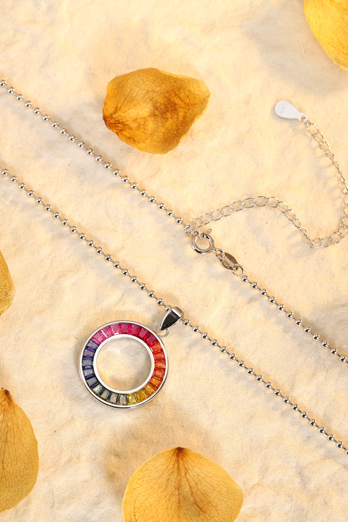 ANSTER Jewelry Princess Lab Grown Rainbow Slinky S925 Necklace plated