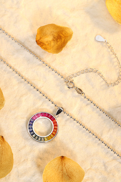 ANSTER Jewelry Princess Lab Grown Rainbow Slinky S925 Necklace plated