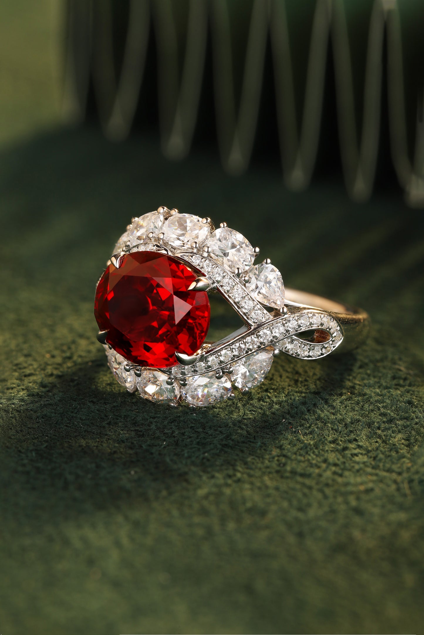 4.8 CTW Oval Lab Grown Ruby S925 Ring plated