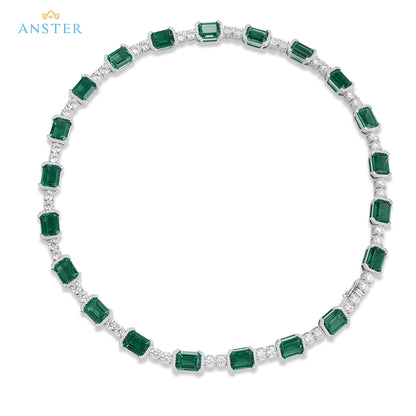ANSTER Jewelry Custom 18K Gold Emerald Lab Grown Gemstone Necklace