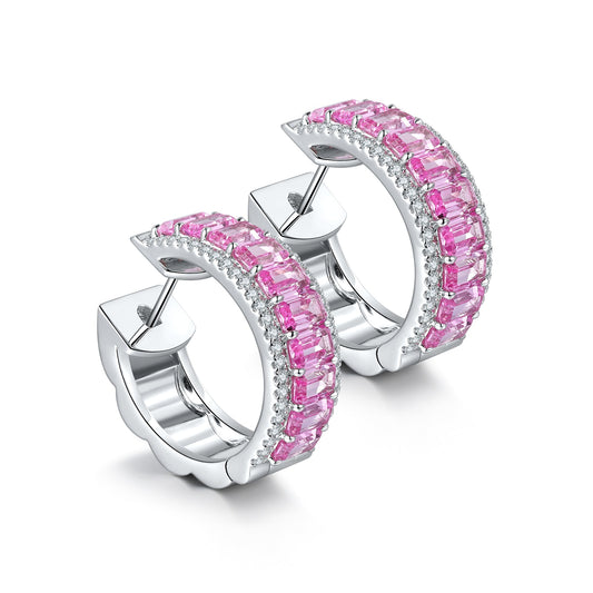 Brincos ANSTER Jewelry banhados a ouro 5,5 quilates com pedra preciosa arco-íris cultivada em laboratório vitoriano S925