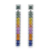 ANSTER Jewelry 4.3 CTW Princess Lab Grown Rainbow Gemstone PT950 Platinum Earrings