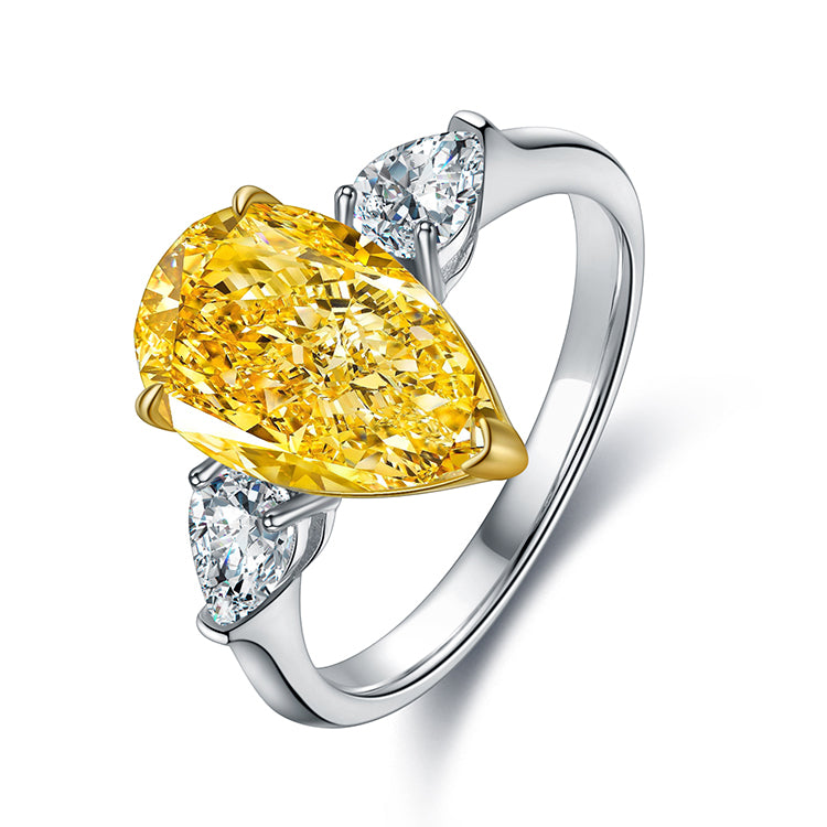ANSTER Jewelry Custom Handcrafted Ethical 18K gold Pear Cut Lab Grown Diamond Ring