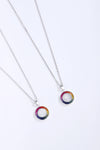 ANSTER Jewelry Princess Lab Grown Rainbow Queen PT950 Platinum Necklace
