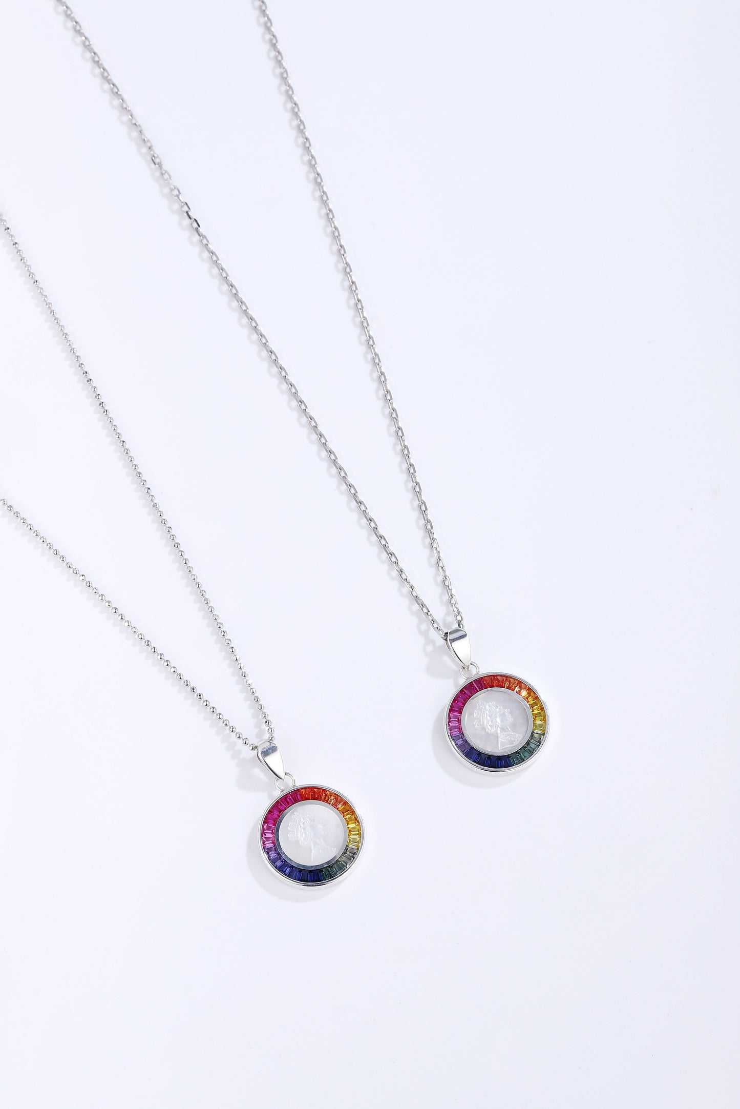ANSTER Jewelry Princess Lab Grown Rainbow Queen S925 Necklace plated