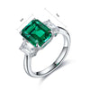 ANSTER JEWELRY 1.3 CTW Princess Lab Grown Emerald 18K Gold Ring
