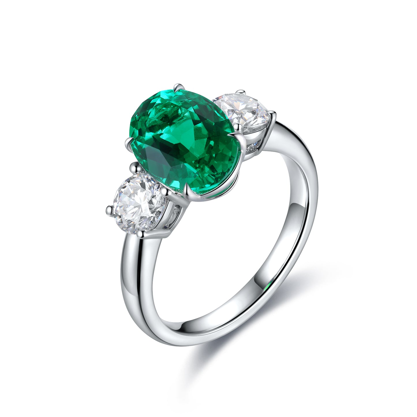 3.5 CTW Oval Lab Grown Sapphire S925 Ring plated
