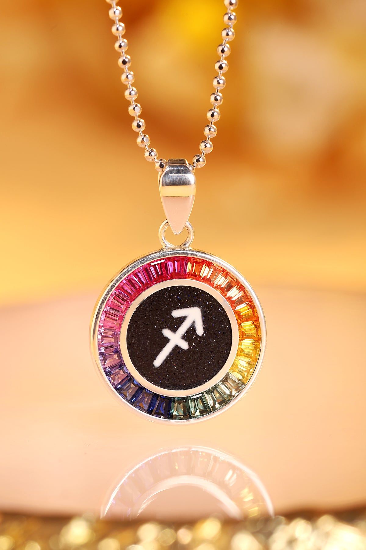 ANSTER Jewelry Princess Lab Grown Rainbow Constellation S925 Necklace plated