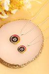 ANSTER Jewelry Princess Lab Grown Rainbow Letter Platinum PT950 Necklace