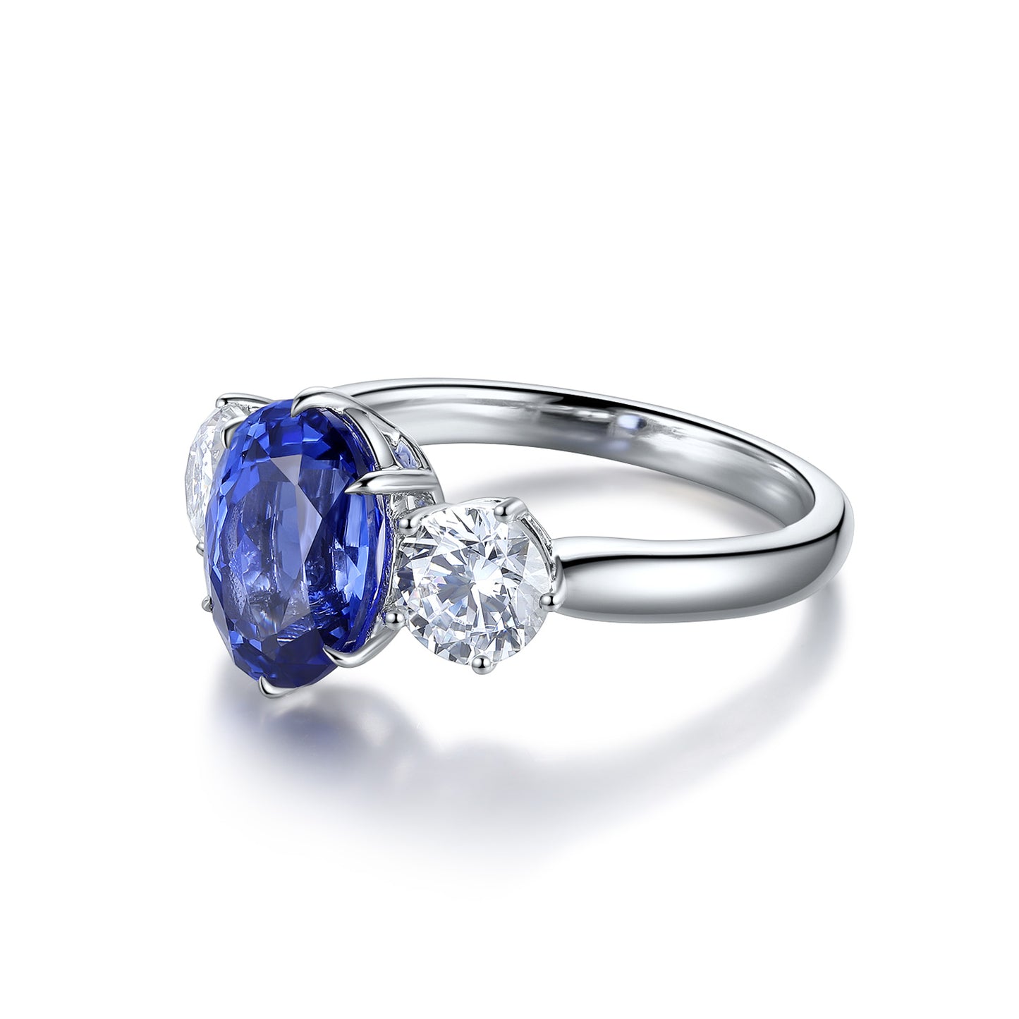 3.5 CTW Oval Lab Grown Sapphire S925 Ring plated