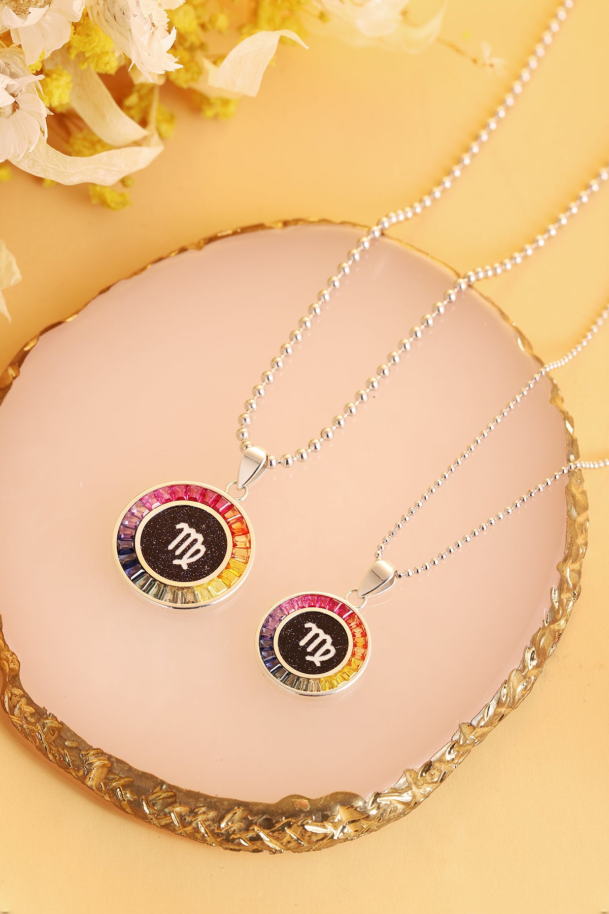 ANSTER Jewelry Princess Lab Grown Rainbow Constellation S925 Necklace plated