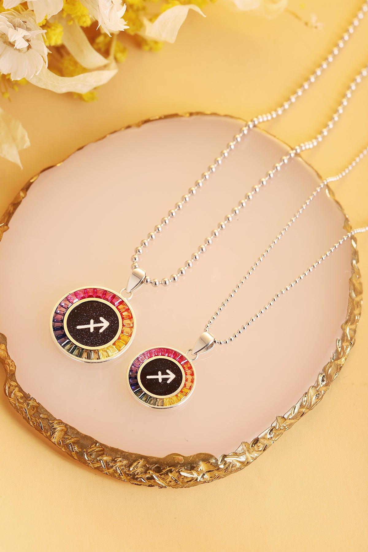 ANSTER Jewelry Princess Lab Grown Rainbow Constellation S925 Necklace plated