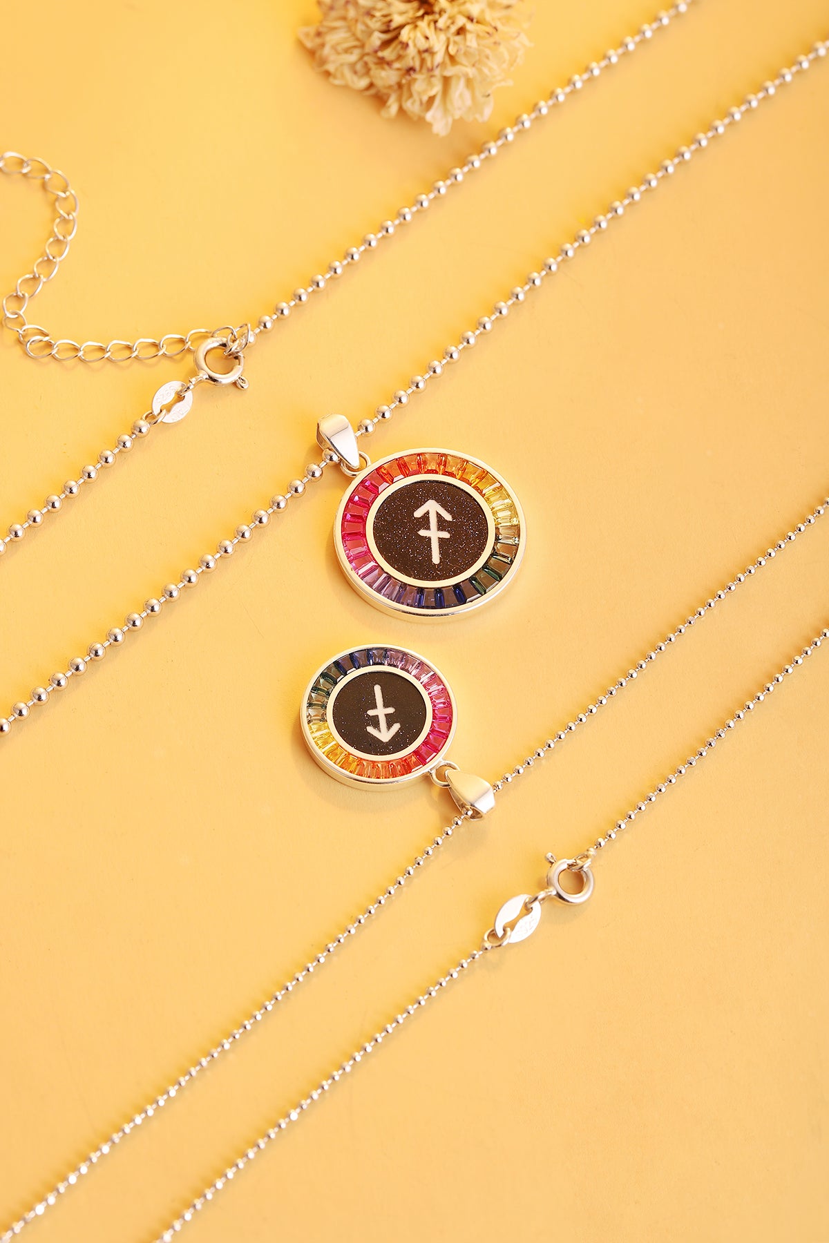 ANSTER Jewelry Princess Lab Grown Rainbow Constellation S925 Necklace plated