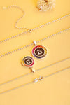 ANSTER Jewelry Princess Lab Grown Rainbow Letter Platinum PT950 Necklace