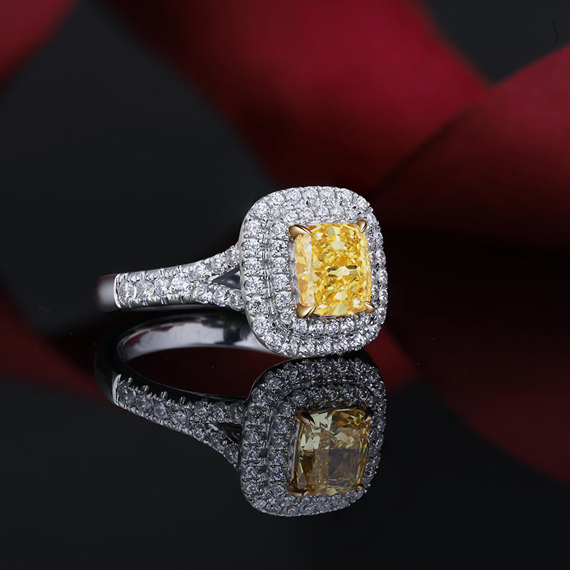 ANSTER Jewelry Anel de diamante ético feito à mão em ouro 18K com lapidação pera cultivado em laboratório 