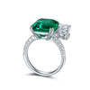 ANSTER JEWELRY 6.7 CTW Princess Lab Grown Emerald 18K Gold Ring