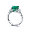 ANSTER JEWELRY 1.3 CTW Princess Lab Grown Emerald 18K Gold Ring