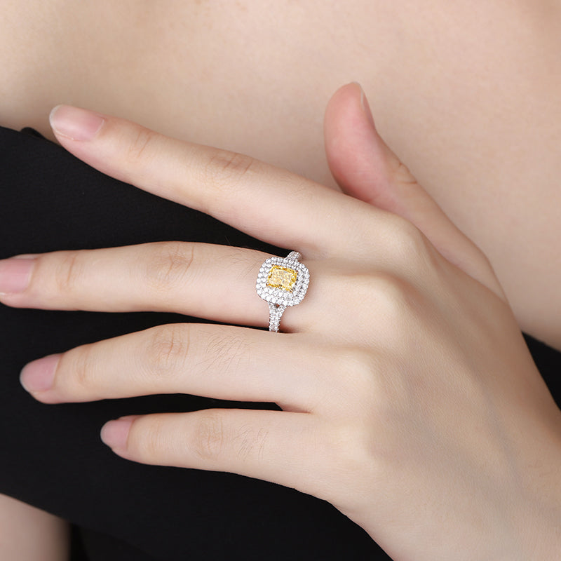 ANSTER Jewelry Anel de diamante ético feito à mão em ouro 18K com lapidação pera cultivado em laboratório 