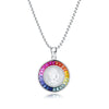 ANSTER Jewelry Princess Lab Grown Rainbow Queen PT950 Platinum Necklace