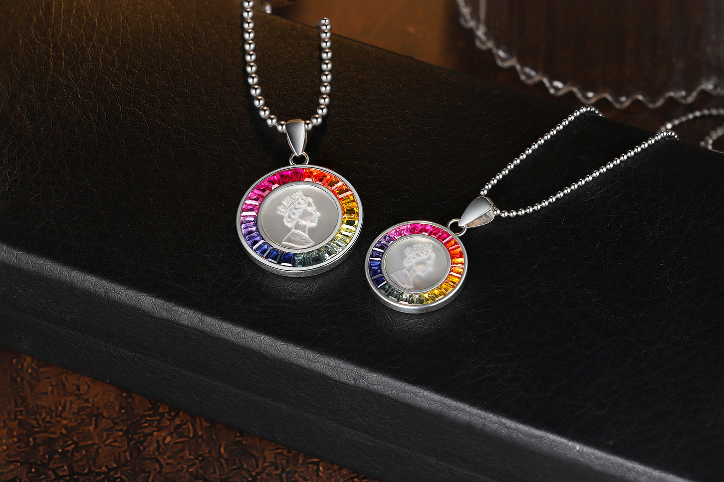 ANSTER Jewelry Princess Lab Grown Rainbow Queen S925 Necklace plated