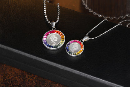 ANSTER Jewelry Princess Lab Grown Rainbow Queen S925 Necklace plated