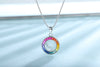 ANSTER Jewelry Princess Lab Grown Rainbow Queen PT950 Platinum Necklace