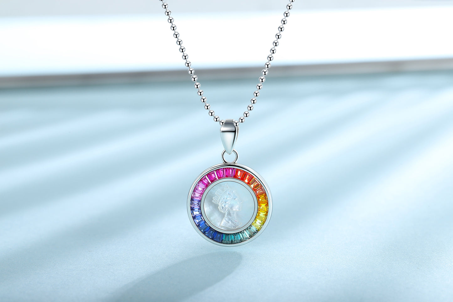 ANSTER Jewelry Princess Lab Grown Rainbow Queen S925 Necklace plated