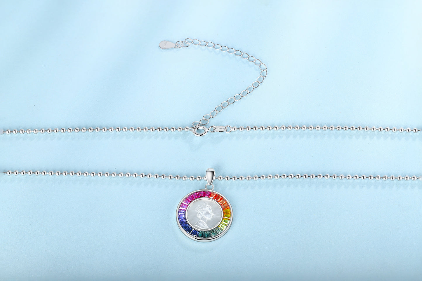 ANSTER Jewelry Princess Lab Grown Rainbow Queen S925 Necklace plated