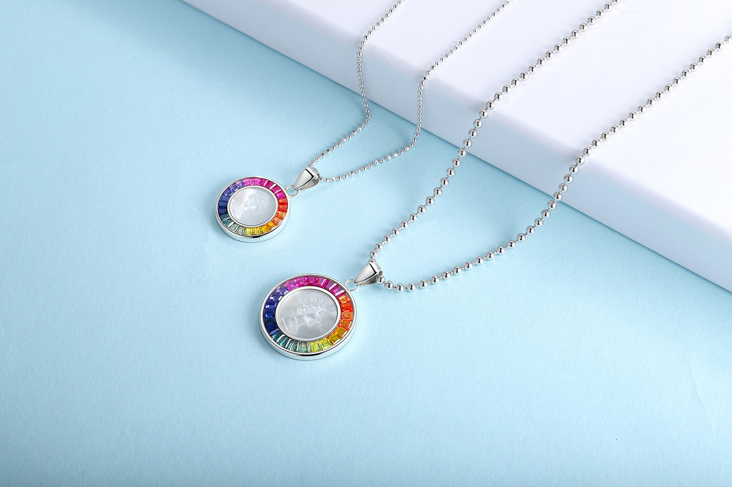 ANSTER Jewelry Princess Lab Grown Rainbow Queen S925 Necklace plated