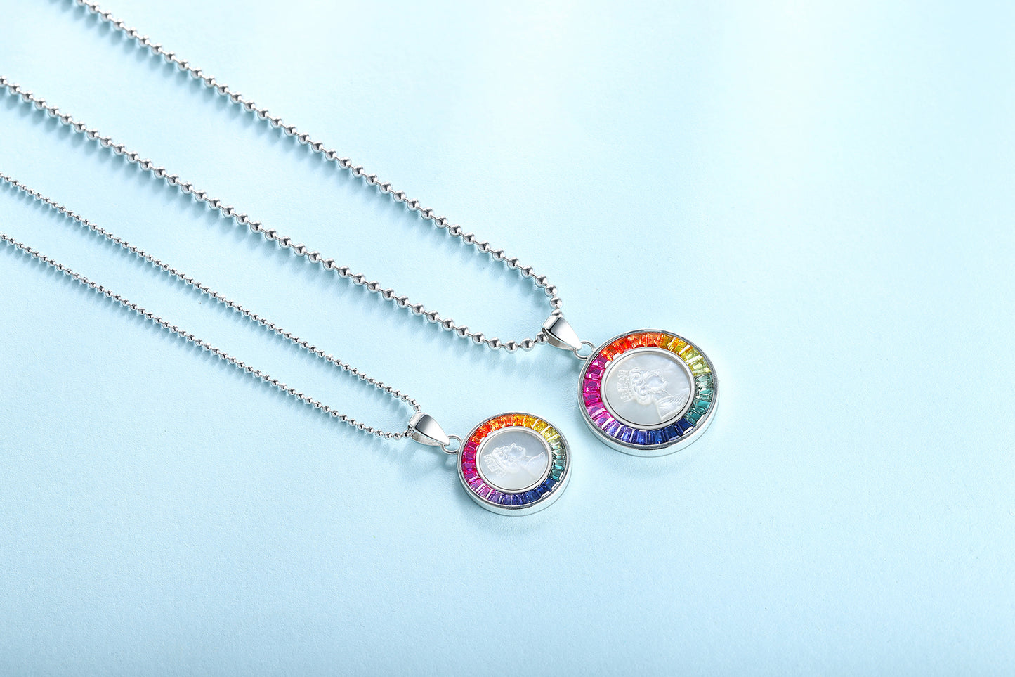 ANSTER Jewelry Princess Lab Grown Rainbow Queen S925 Necklace plated