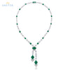 ANSTER JEWELRY Lab Emerald Lab Grown Gemstone 18K Gold Necklace Jewelry sets