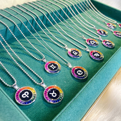 ANSTER Jewelry Princess Lab Grown Rainbow Constellation S925 Necklace plated