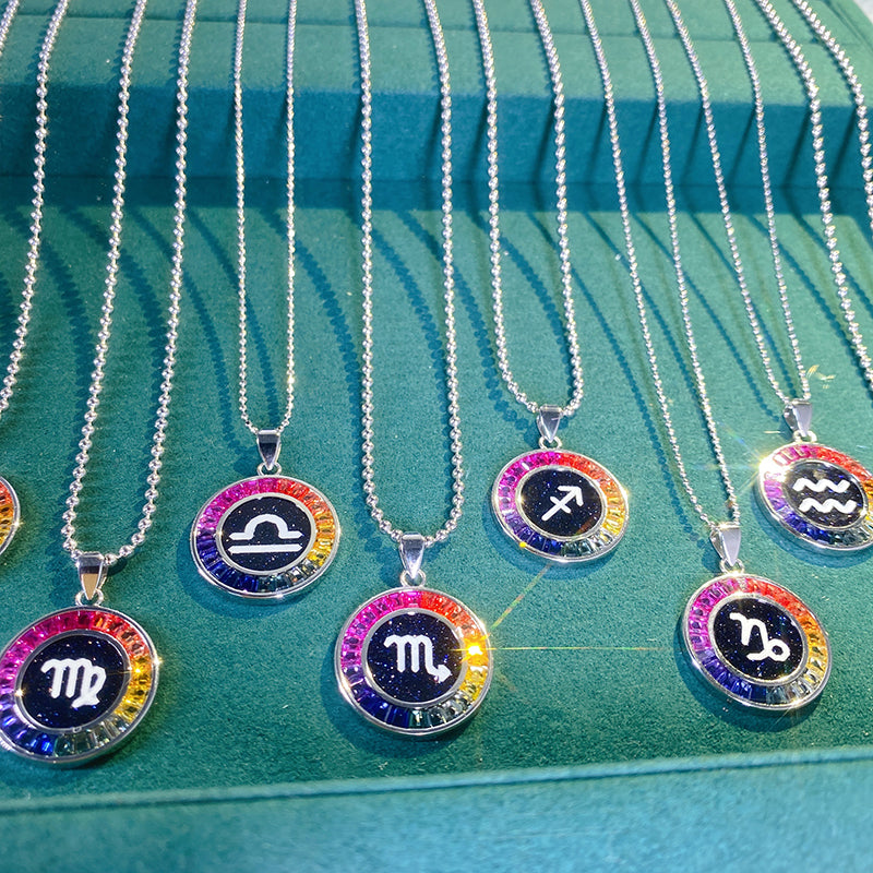 ANSTER Jewelry Princess Lab Grown Rainbow Constellation S925 Necklace plated