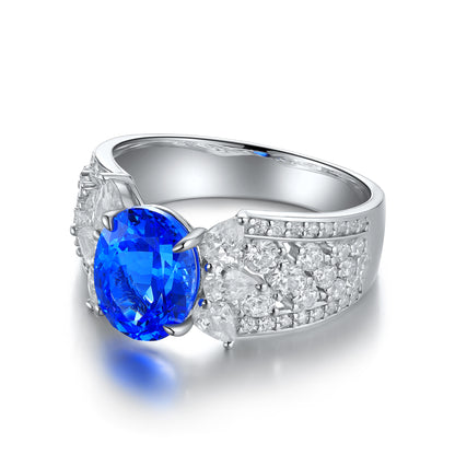 2.5 CTW Oval Lab Grown Spinel S925 Ring plated
