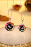 ANSTER Jewelry Princess Lab Grown Rainbow Letter Platinum PT950 Necklace