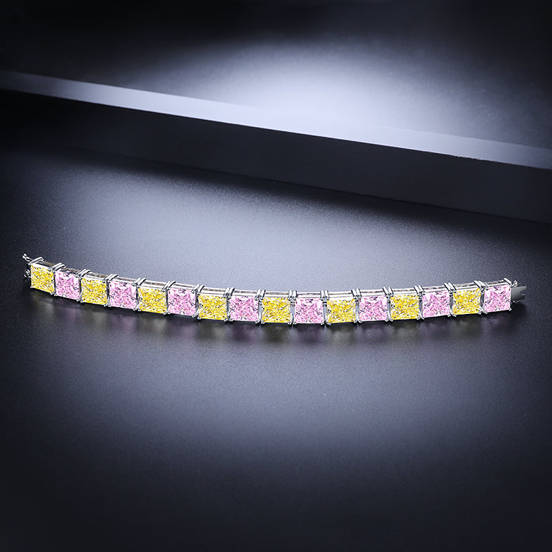 ANSTER Jewelry Custom Pink Lab Grown Diamond Platinum Bracelet