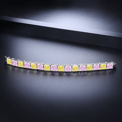 ANSTER Jewelry Custom Pink Lab Grown Diamond Platinum Bracelet