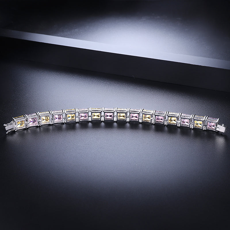 ANSTER Jewelry Custom Pink Lab Grown Diamond Platinum Bracelet