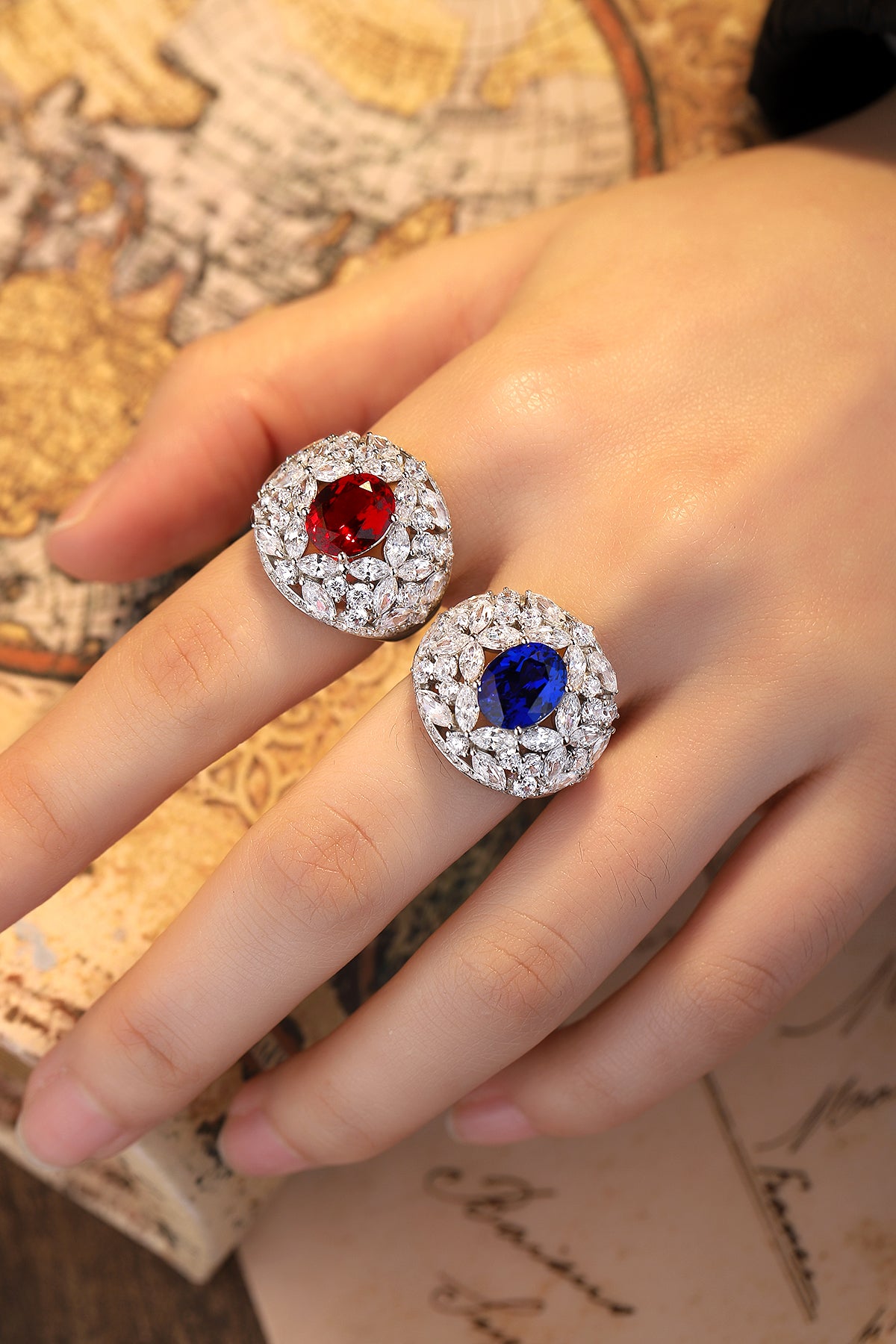 3.7 CTW Oval Lab Grown Ruby S925 Ring plated