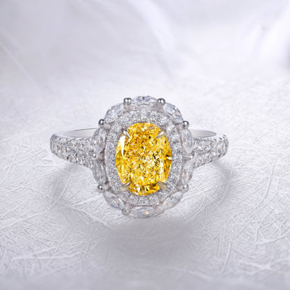 ANSTER Jewelry Anel de diamante ético feito à mão em ouro 18K com lapidação pera cultivado em laboratório 