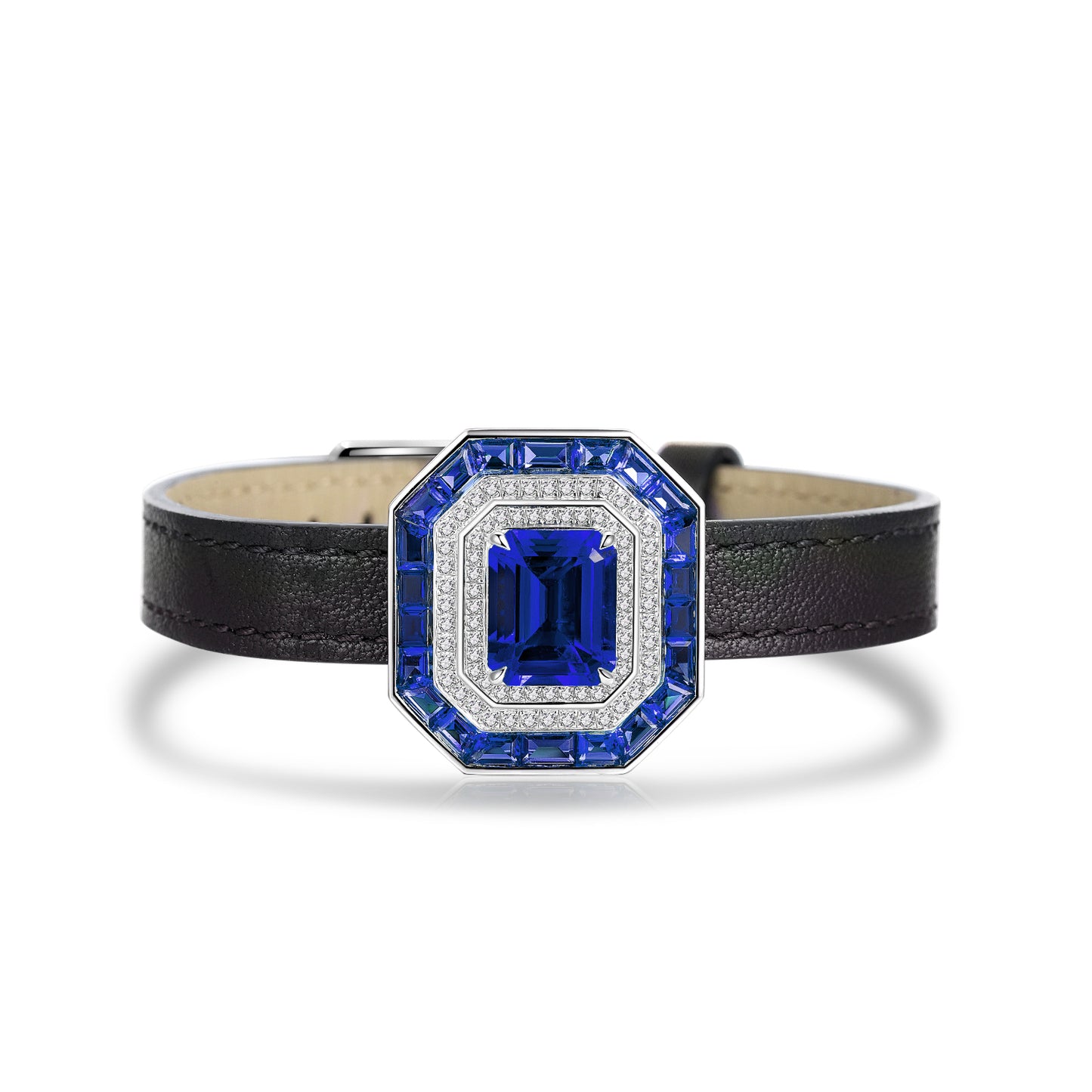 ANSTER Jewelry 4.4 CTW Asscher Lab Grown Emerald 18K Gold Bracelet plated
