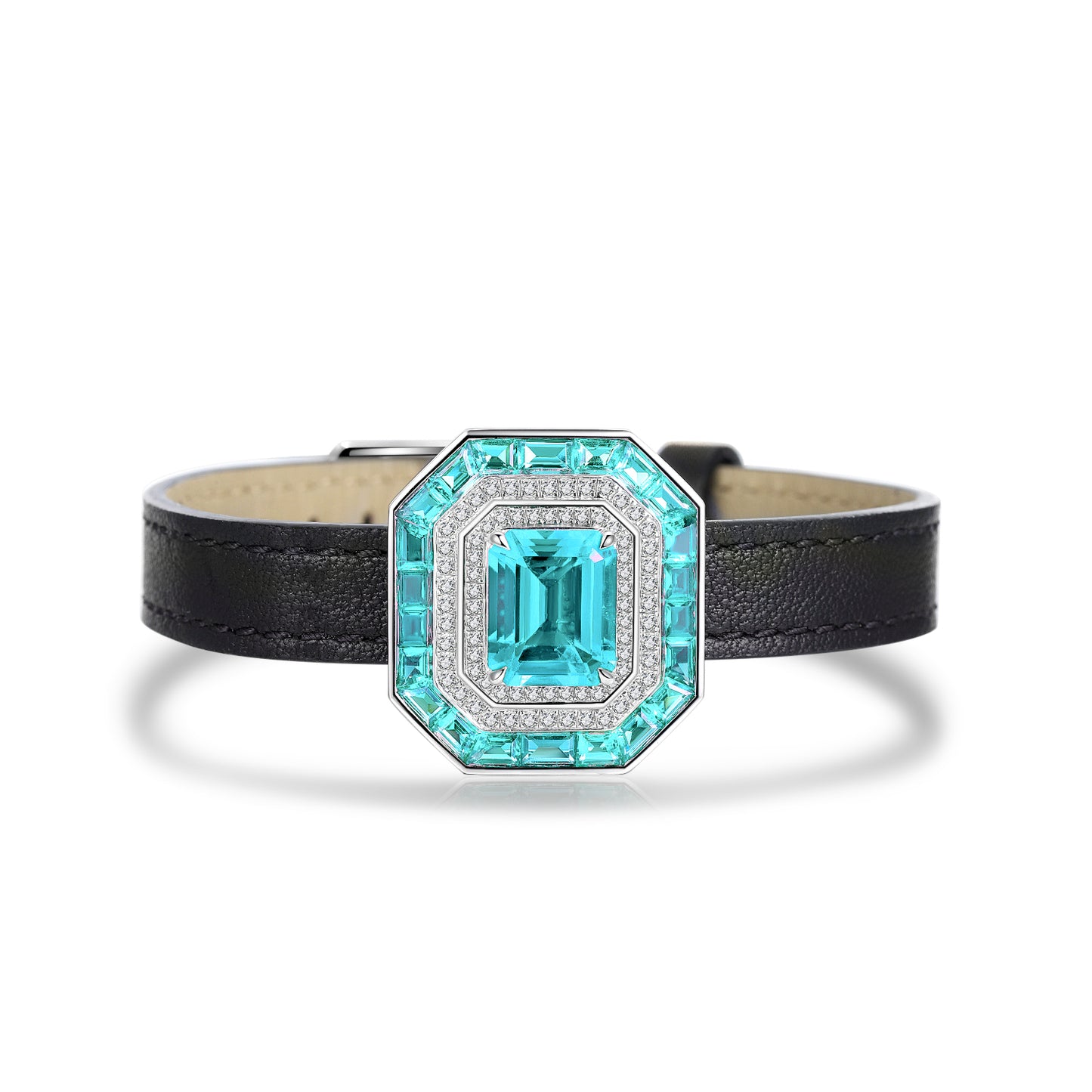 ANSTER Jewelry 4.4 CTW Asscher Lab Grown Emerald 18K Gold Bracelet plated