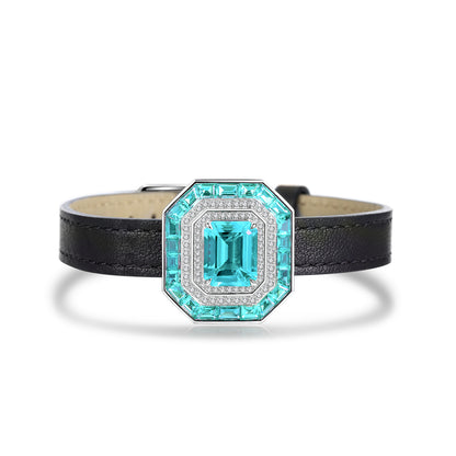 ANSTER Jewelry 4.4 CTW Asscher Lab Grown Emerald 18K Gold Bracelet plated