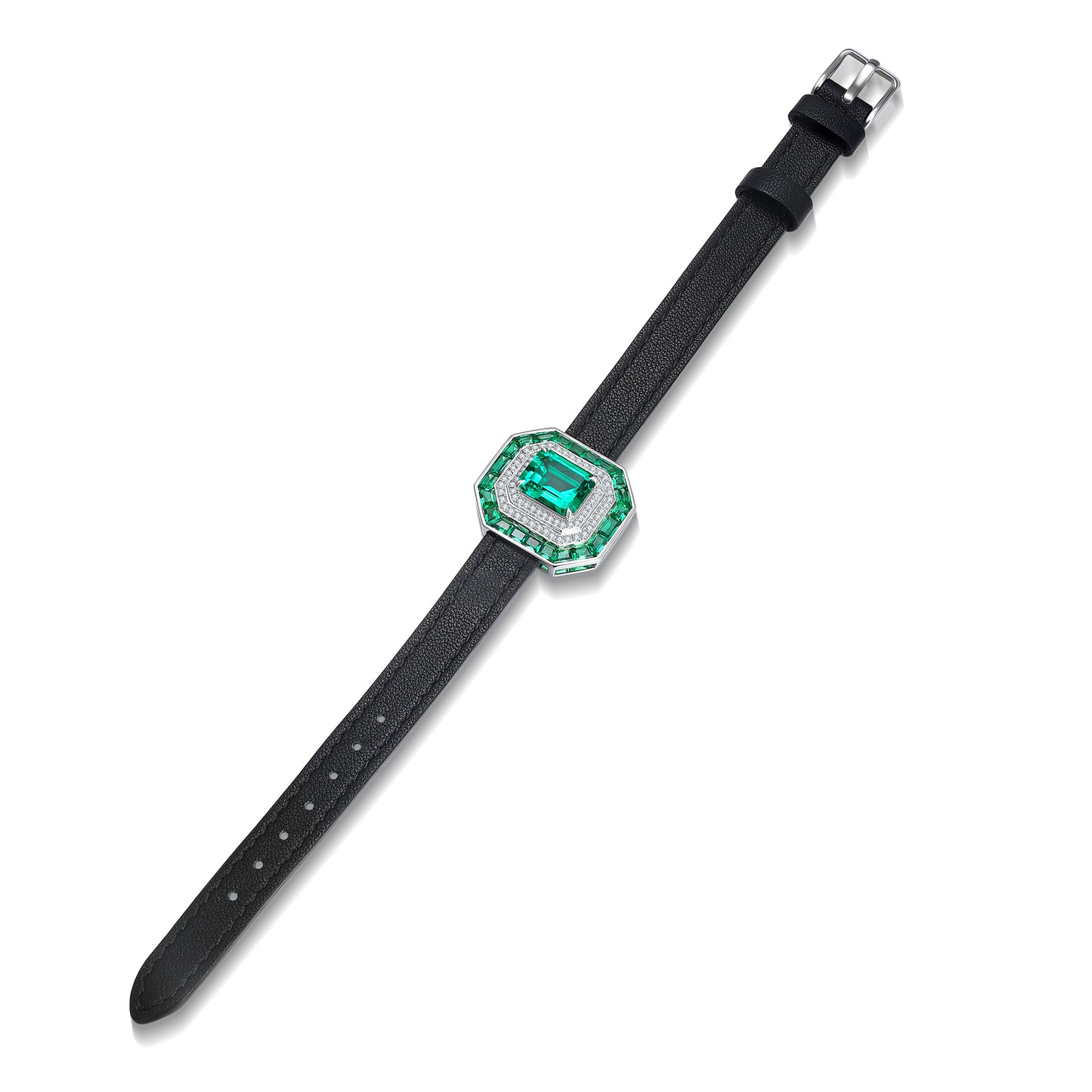 ANSTER Jewelry 4.4 CTW Asscher Lab Grown Emerald 18K Gold Bracelet plated